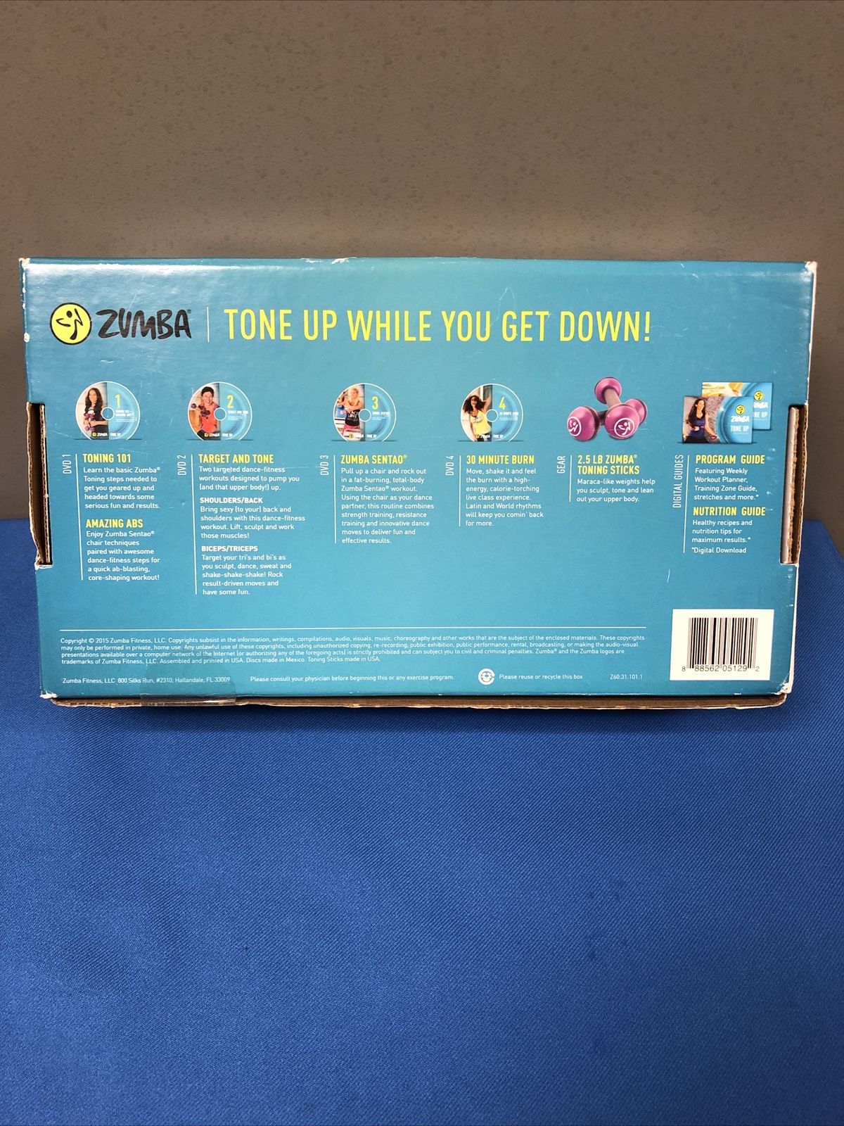 Zumba Tone Up Dvd System 2 Toning Stick Nutrition Guide 5 Workout Dvds For Sale Online Ebay