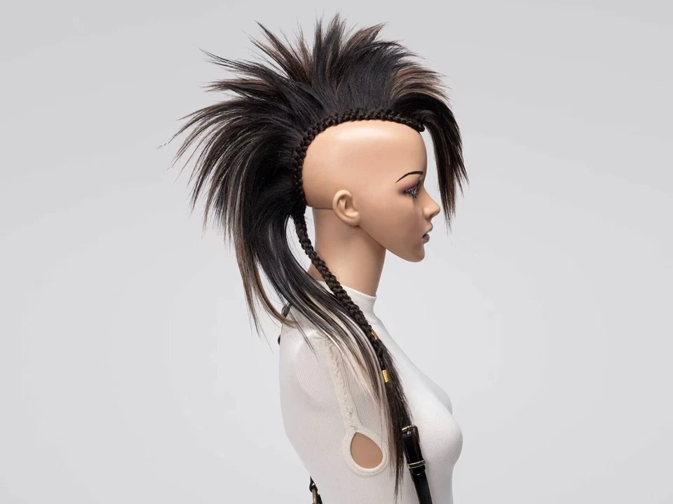 Mohawk Punk Wig Headpiece, Mohican Wig Headpiece, Alternative Goth Headpiece Wig - Image 4 of 4