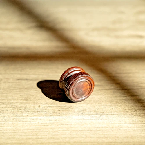Vintage Radio Knob Deco 1930s Hardwood 1pc 1/4" D Shaft