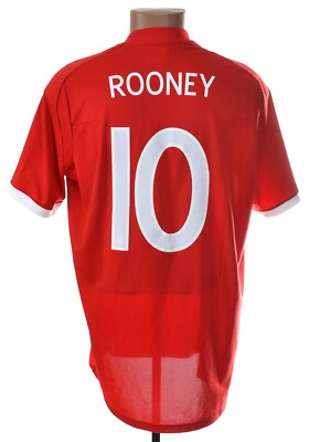 England 2010/2011 AUSWÄRTS FUSSBALLTRIKOT UMBRO GRÖSSE L (44) ERWACHSENE #10 ROONEY