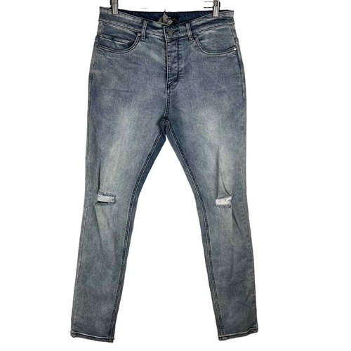 ZANEROBE JOE BLOW DESTROYED DENIM JEANS IN MINERAL BLUE NWT MEN'S SIZE 32X32