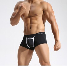 Men's Casual Stretch Underwear Soft Ice Silk Breathable Comfort Opening Boxer