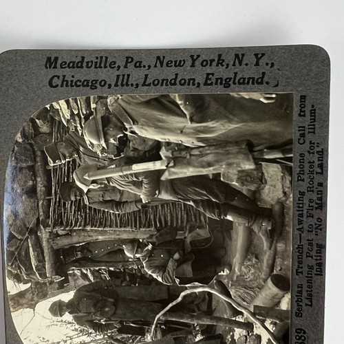 Fotos antiguas de la Primera Guerra Mundial Keystone View Co trinchera serbia "Tierra de nadie" V18889 - Imagen 5 de 8