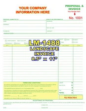 LANDSCAPE INVOICE CUSTOM PRINTED  2 or 3 Part Carbonless