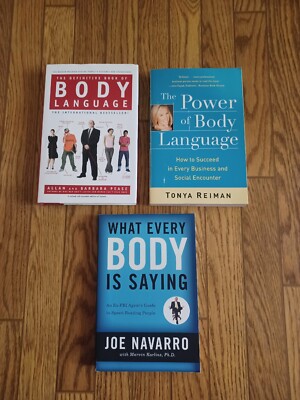 Lot of 3 Books on Body Language Self Help Psychology Social Interaction