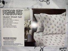 Berkshire PEANUTS QUEEN Sheet Set Snoopy Feelings