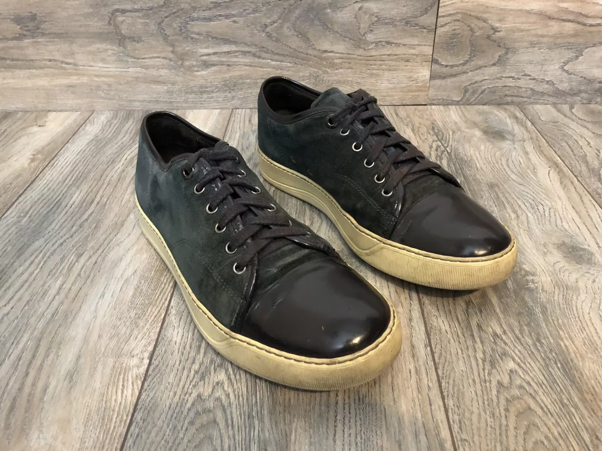 Lanvin Sneakers Cap Toe In Blue Suede, Size 9