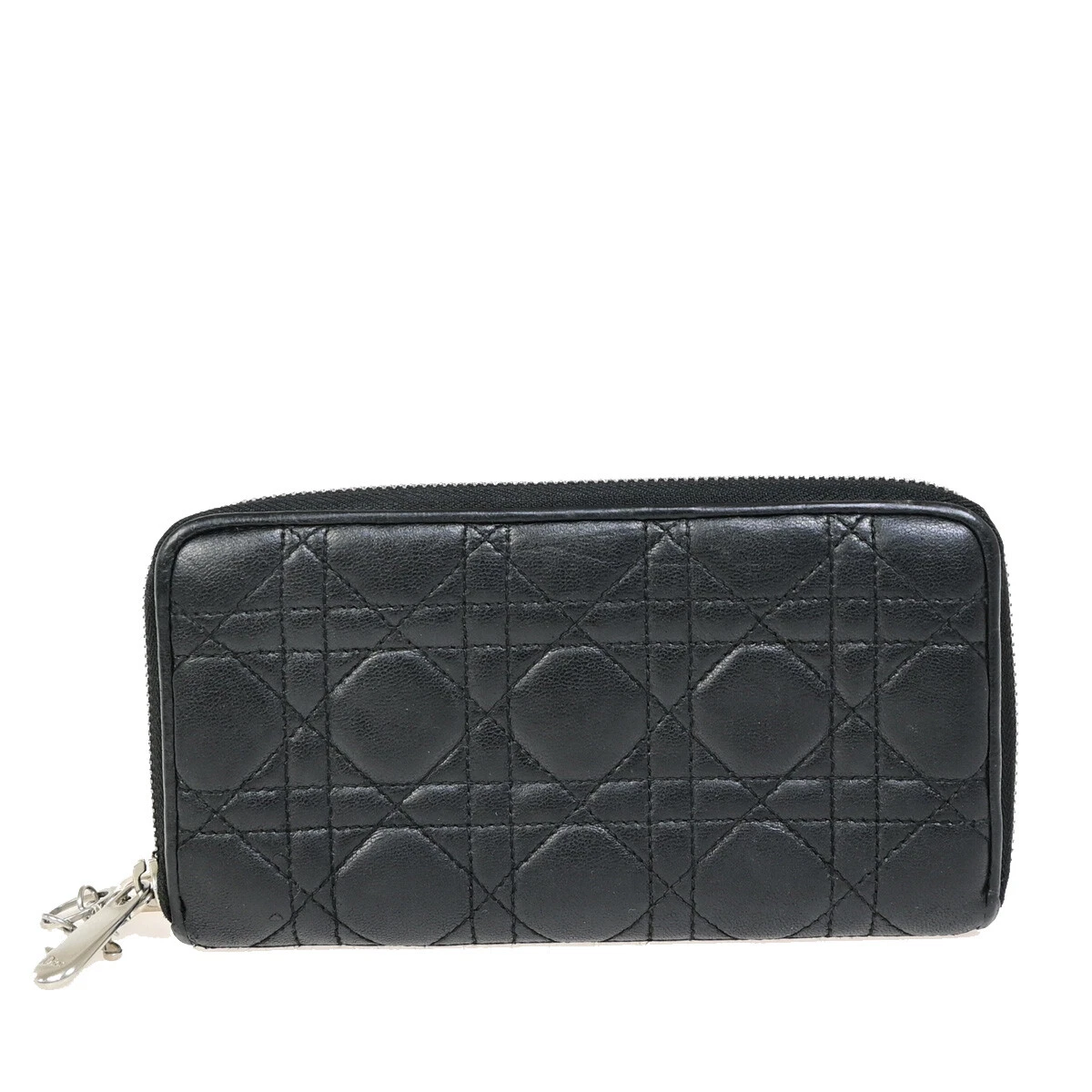 Long portefeuille en cuir noir logo Christian Dior Cannage logo CHRISTIAN DIOR 36YF139