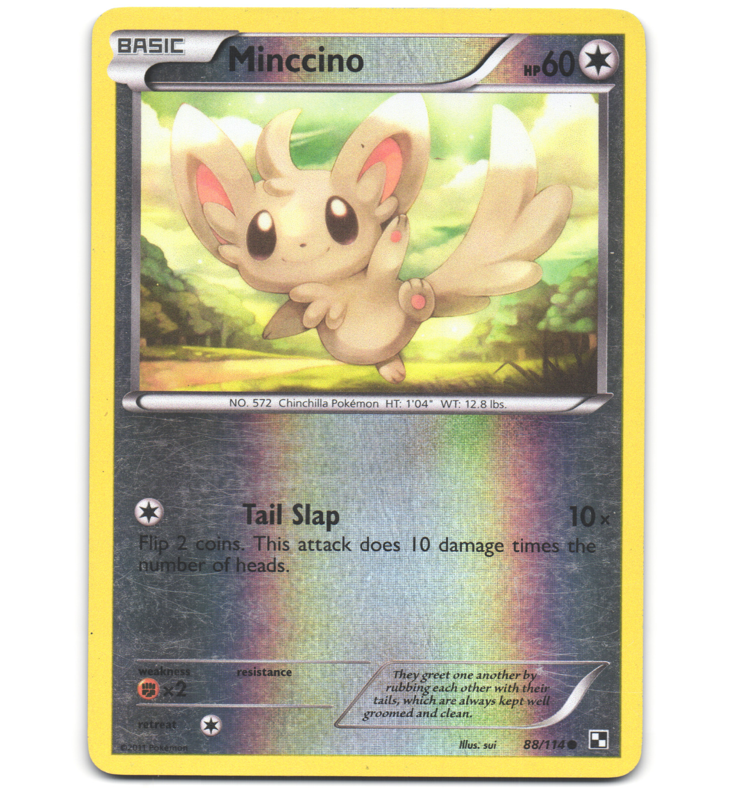 Pokemon 2011 Moderate Play Minccino Black & White REVERSE 88/114 Card