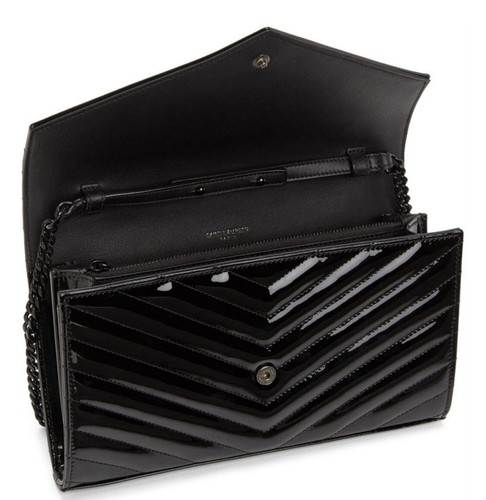 $1890 New Saint Laurent YSL Medium WOC Chain Wallet Patent Leather Purse Bag Box - 第 3/11 張圖片