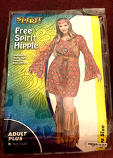 Vintage Free Spirit Hippie Adult Halloween Costume Plus SZ 16-20 Party/Cosplay