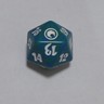 MTG d20 Spindown - Scars of Mirrodin - Green Marble / White Print - DIE / DICE
