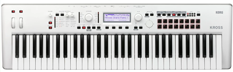 Lot 8 KORG KROSS2-61-SC Keyboard Synthesizer White 61 keys
