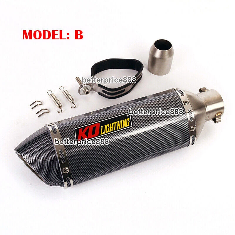 51mm Universal Motorcycle Bike ATV Exhaust Muffler Pipe With DB Killer Silencer - image 3 of 4