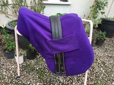 PURPLE Fleece SADDLE COVER Saddlecover With GIRTH HOLDER Loops GP or DRESSAGE