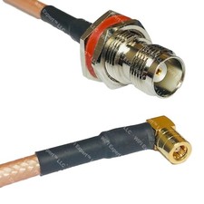 RG400 TNC FEMALE BULKHEAD to SMB FEMALE ANGLE RF Cable FAST-SHIP LOT