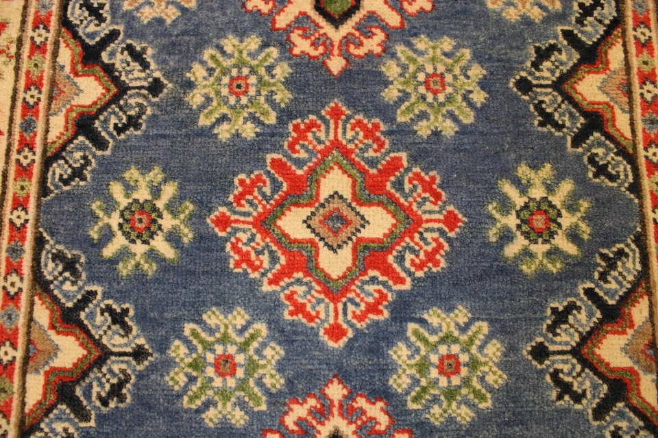 2'8' x 4'0" ft. Afghan Kazak Rug, Hand Knotted Tribal Rug, Vegetable Dye Rug - Image 3 of 4