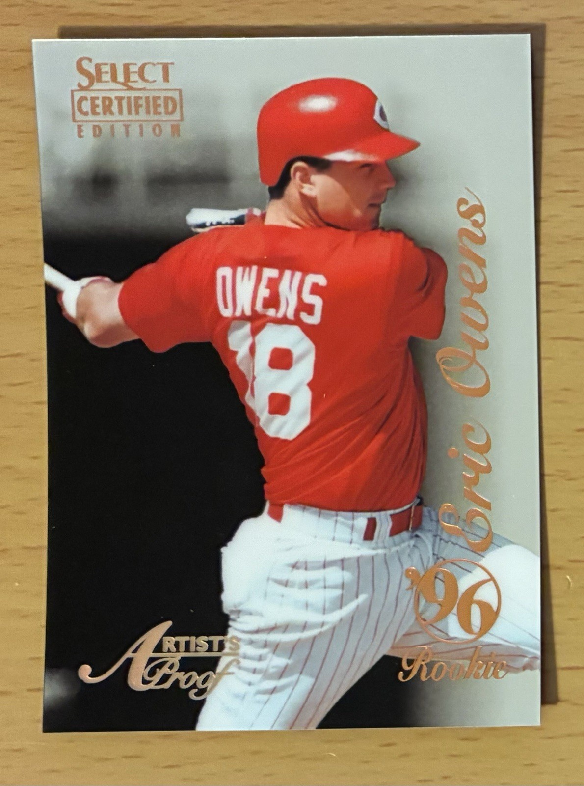 1996 SELECT CERTIFIED BASEBALL CERTIFIED ARTIST'S PROOF ERIC OWENS #119