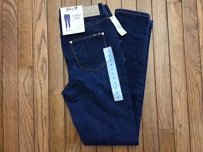 New Seven 7 Jeans Size 4 Dark Blue Denim Tummyless Skinny Jeans High Ris (C22-3)
