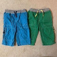 Mini Boden Blue Green Techno Shorts cargo zippers size 8