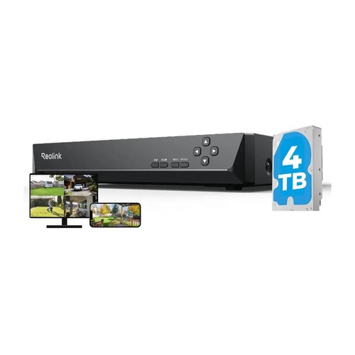 Reolink RLN16-410 16CH PoE NVR 4TB HDD 16MP 24/7 Recording Remote View Recorder