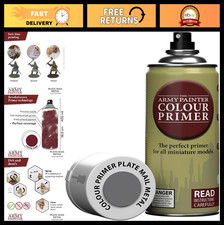 Acrylic Spray Primer 400 mL - Plate Mail Metal Basecoat for Miniatures & Wargami