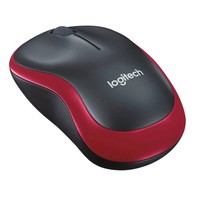 Logitech M185 Maus Kabellos Schwarz, Rot