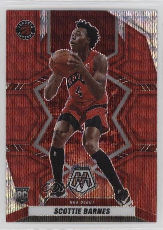 2021-22 Panini Mosaic NBA Debut Red Wave Prizm Scottie Barnes #264 Rookie RC