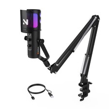 RGB Gaming Microphone for PC with Noise Canceling/Monitor/Mute/Gain/Removable...