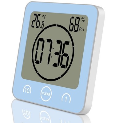 Digital Badezimmeruhr Duschuhr Wasserdicht mit Saugnapf Thermometer zum Hinst...