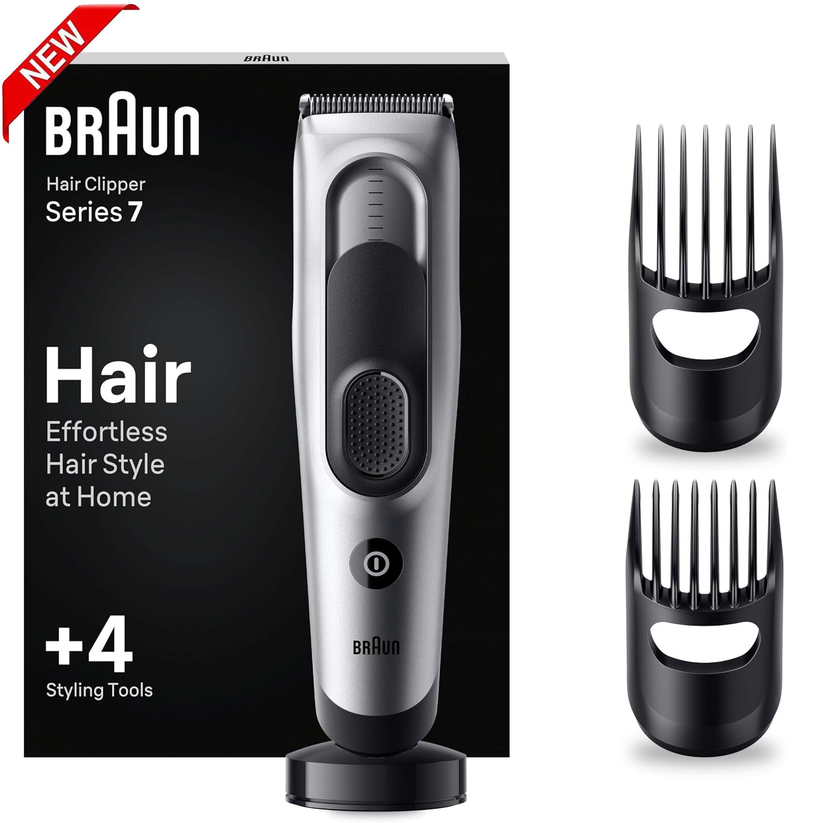Braun Hair Clipper Series 7 Cordless Trimmer 17 Length Settings + 4 Tools - NEW