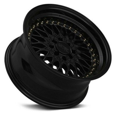 XXR 536 16x8 4x100/4x114.3 20 Black Gold Rivets Wheels(4) 73.1 16