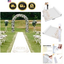 Thickened Aisle Runner for Wedding CeremonyFeet White Aisle Runner Walkway fo...