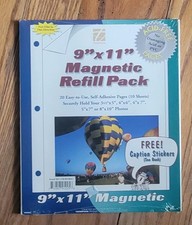 Thompson 9" x 11" Magnetic Refill pack -20 Self-Adhesive Pages, caption stickers