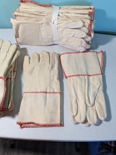 Vintage Red  White Working Gloves 13 Pairs Total Never Used