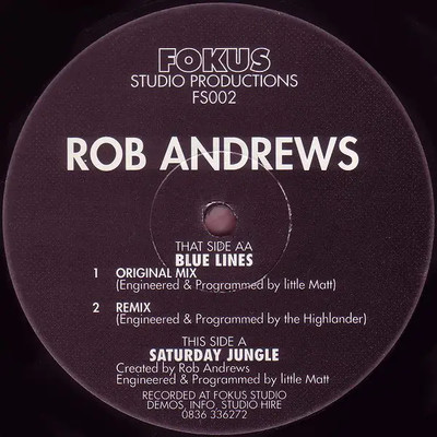 Rob Andrews Saturday Jungle / Blue Lines Vinyl Single 12inch Fokus Studio Pro