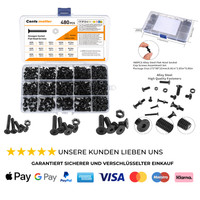 480 Stk Schrauben Und Muttern Sortiment Kit M3 M4 M5 Innensechsk