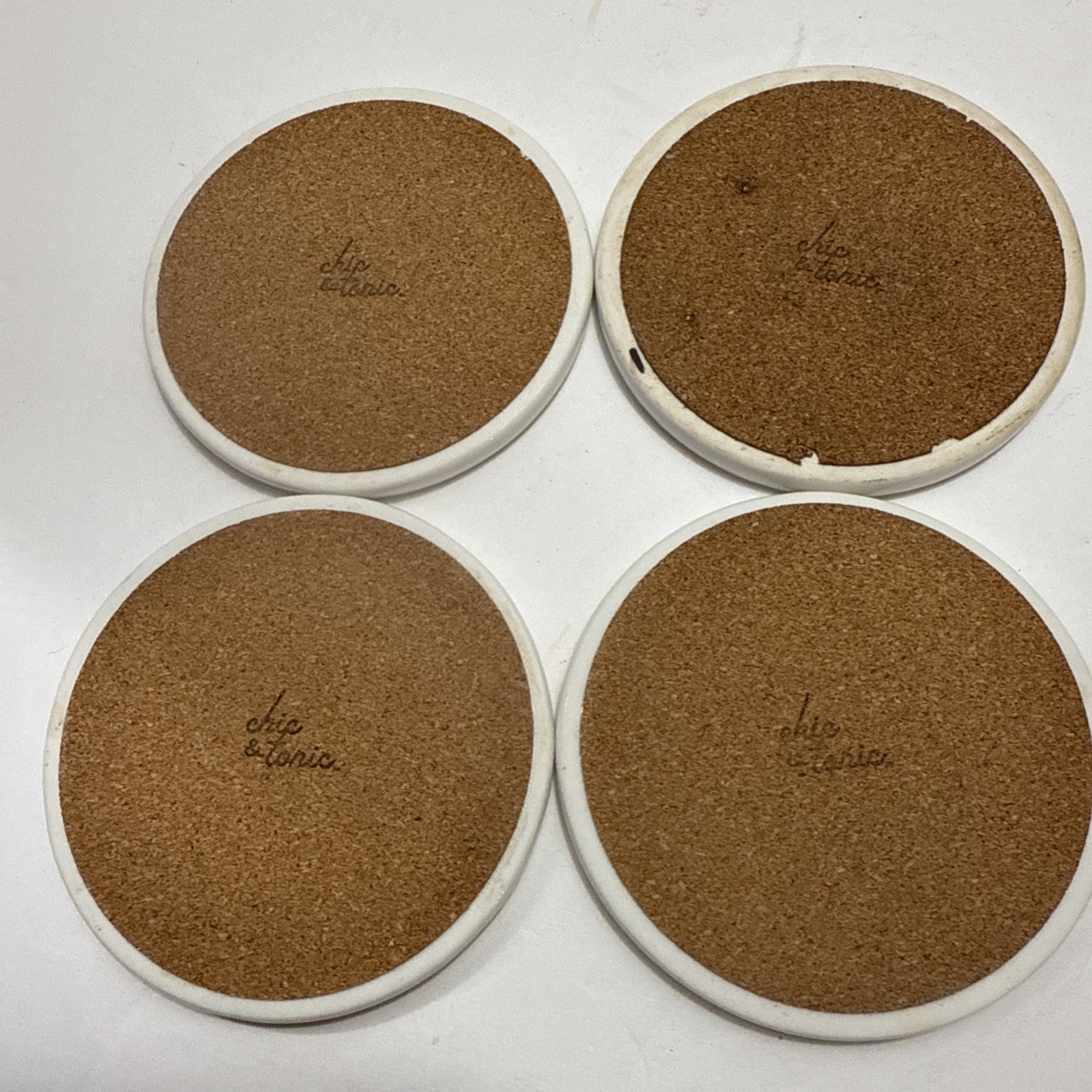 Chic & Tonic - Set Of 4 Coaster - Marble Theme With Gold Accent