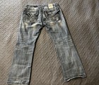 Rock Revival Men’s Relaxed Straight Jeans Medium Wash Blue Distressed Logo — photo 2
