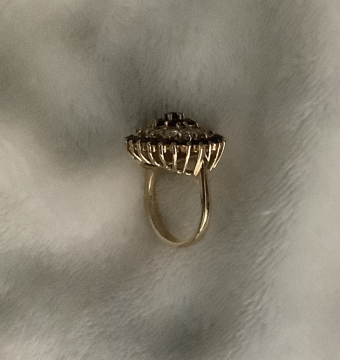 Camrose & Kross JBK Jacqueline Kennedy Vermeil Simulated Blue Sapphire Ring Sz 6