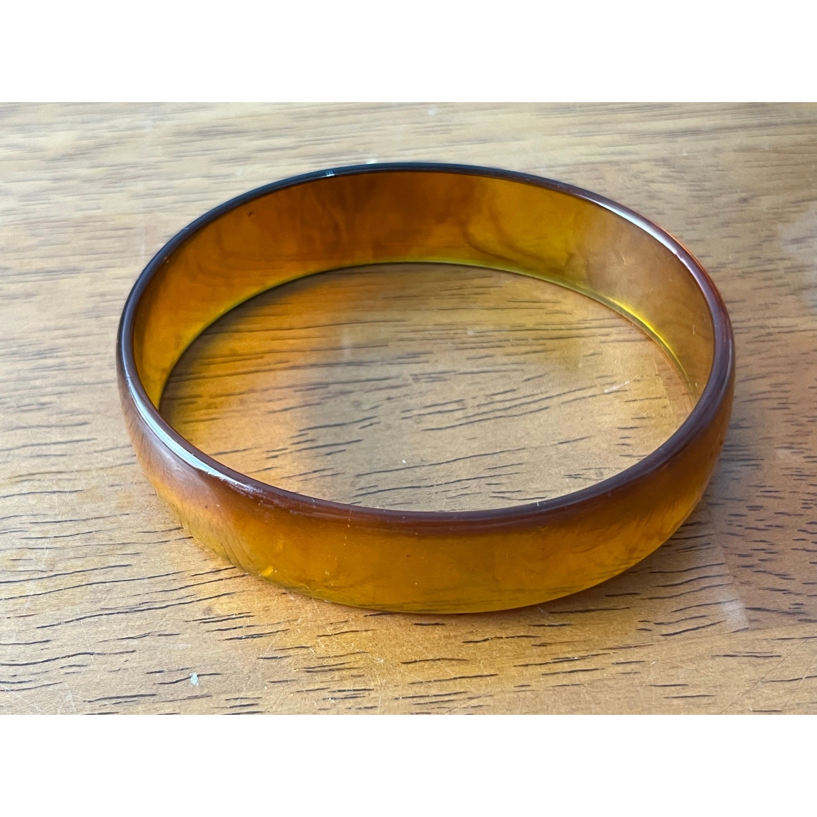 VTG Bakelite Translucent Amber Root Beer Bangle B… - image 6