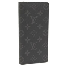 Louis Vuitton Portefeuille Brazza Monogram Eclipse Long Wallet Canvas M61697