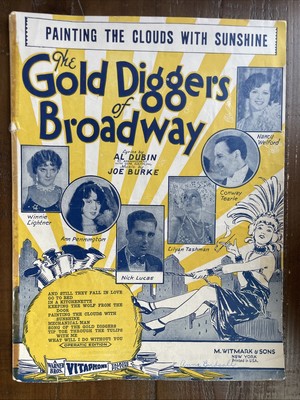 Painting the Clouds with Sunshine The Gold Diggers of Broadway VTG Sheet Music