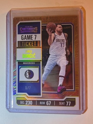 Luka Doncic Contenders Basketball Panini 2023-24 Game 7 Ticket /7 Mavericks #61
