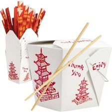 Durable 32 Oz Chinese Take Out Boxes. 25pk Food Containers With 25pk Sleeved ...