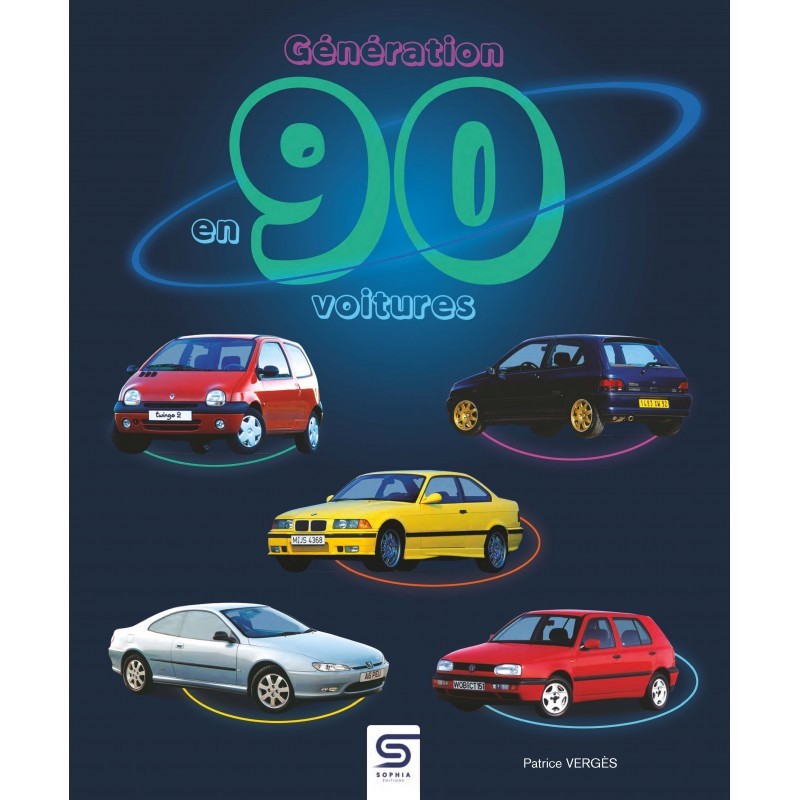 Livre voitures des années 90 cadeau idéal rigide 192 pages pour passionné d'automobile