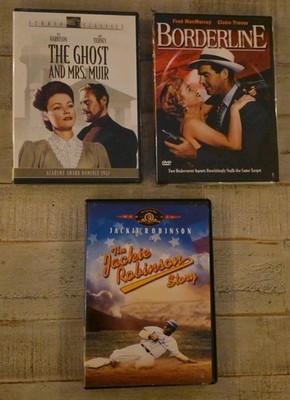 Classics 3-DVD Lot The Ghost And Mrs. Muir / Borderline / Jackie Robinson Story 
