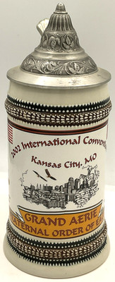 2002 International Convention Kansas City MO Grand Aerie FOE Eagles Beer Stein