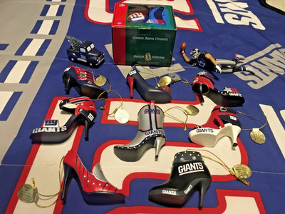 New York Giants Ornaments, lot of 11, New, Brradford Exchange, FoCo