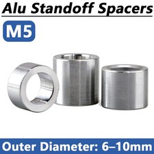 Aluminium Alloy Standoff Spacers M5 Stand off Collar 6mm-10mm OD Round Spacer